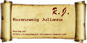 Rozenzweig Julianna névjegykártya